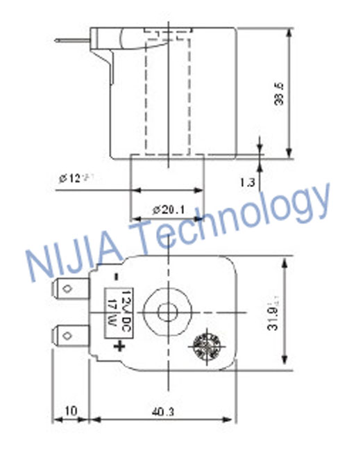 NJT208 Tomasetto Multi Point Pressure Reducer Automotive Solenoid Valve Coils  Φ 12 × 36.5mm