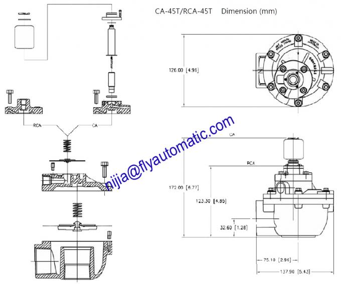 Die Cast Aluminum Goyen Pulse Jet Valve Coil Insulation Class F 0.35Mpa-0.85Mpa