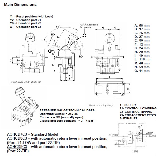 14750152H 3 Position Pneumatic Distributor Valve Pressure Air Contorl Valve