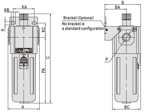 GL200-06 GL200-08 GL300-10 GL400-15 airtac solenoid valve Lubrication Gas sourse